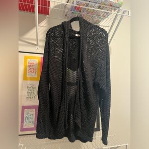 aritzia TNA crochet zip up jacket